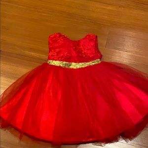 Red tulle dress
